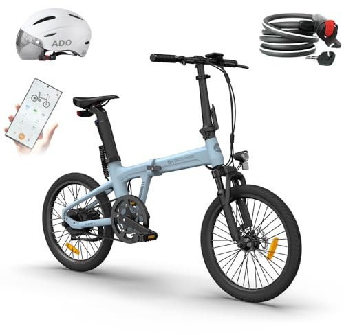 A Dece Oasis ADO Air 20S Folding E-Bike, Electric Bike Equipped with Carbon Belt/Torque Sensor/Hydraulic Disc Brakes/APP City Commuting, Electric Bike for Adults(Shock Absorption Version)