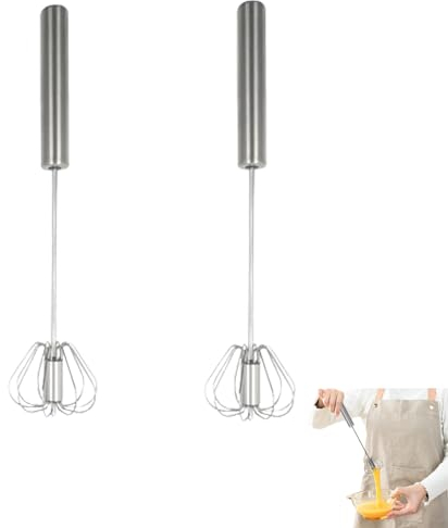 Niksultant 2-in-1 Egg Blender - Rotating Hand Push Milk Frother & Whisk Mixer