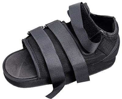 BUTIFULSIC Forefoot Pressure Relief Shoes for Foot Recovery Fracture Fixation Plaster Shoe Non-weight Bearing Design for Comfortable Healing Black Xl