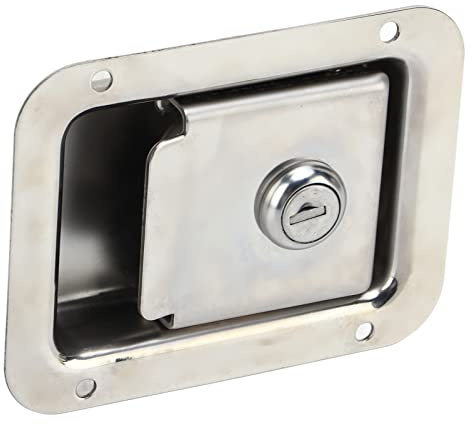 Pestillo de de paleta: Cerradura de Puerta de Vehículos Pesados ​​de Servicio Pesado de Acero Inoxidable 304 con 2 Llaves para Remolque de Viaje,