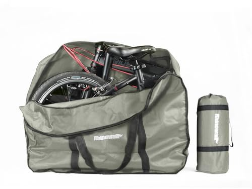 UBORSE Sac de Transport Vélo Étanche 20'' Grand Pliant pour Cyclisme Housse de Voyage VTT Sac de Roue VTT Pliable pour Transport Sac de Rangement pour Vélo Pliant (Vert armée)
