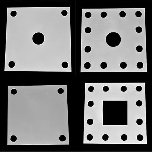 Elektrolysörens mjukpackning for zinkjonzink-luft | Silikontätningsdyna for elektrolytiska celler | 1 mm tjocklek | 1 styck(13x13cm Type A)