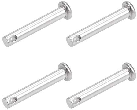 sourcing map 4 Stück Steckbolzen Verbindung Scharnierstift 5mm X 30mm Splintstift Flachkopf Gabelbolzen Verbindungsscharnierstift