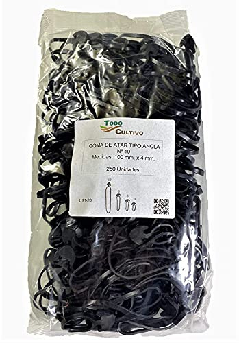 TodoCultivo Goma Ancla Elastica nº 10 para entutorar. 250 lår Caucho EPDM (máxima Elasticidad y duración)