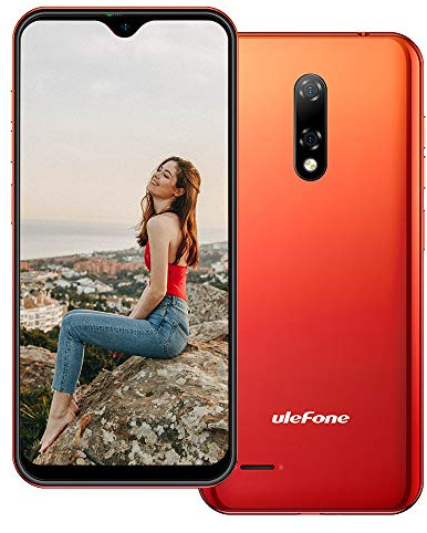 Ulefone Note 8P Android 10 Smartphone ohne Vertrag Günstig, 5,5’’ Wassertropfen-Bildschirm 4G LTE Handy, 2GB+16GB, DUAL SIM + SD (3 Kartensteckplätze), Gesichtsentsperrung, 8MP+2MP+5MP, GPS Rot