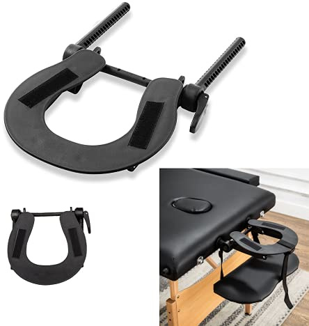 HOINCO Appui Tête en pour Table de Massage Lit, Berceau de Visage de Table de Massage Deluxe, Support d'espace pour Le Visage, Berceau d'appui-tête réglable pour Tables de Massage (Noir)