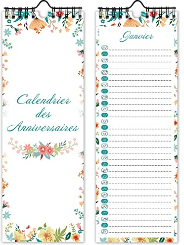 Birthday Calendar, Perpetual Birthday Calendar for Children, Office, Family (Light Green)