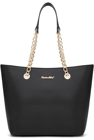 Montana West Tote Bag for Women Chain Top-handle Satchel Handbags Ladies Purses Shoulder Bags MWC-0391ABK