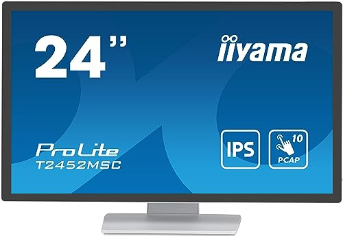 Ecran IIYAMA 23,8 Blanc Tactile PCAP conceptions en Verre sans Cadre IPS 10points 1920x1080 14ms 360cd/m² 1xDisplayport 1xHDMI 2xUSB HUB 3.2 HPs 2 x 1W