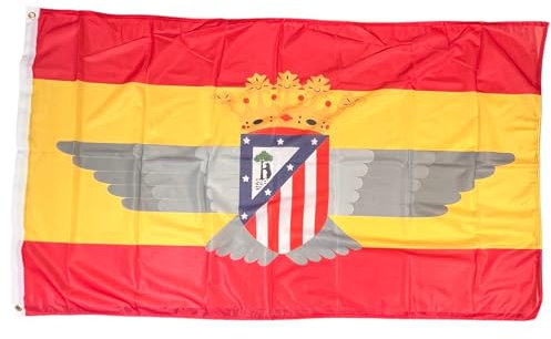 Gemelolandia | Bandera de España tamaño de 90x150 cm y Escudo de Futbol Aviacion