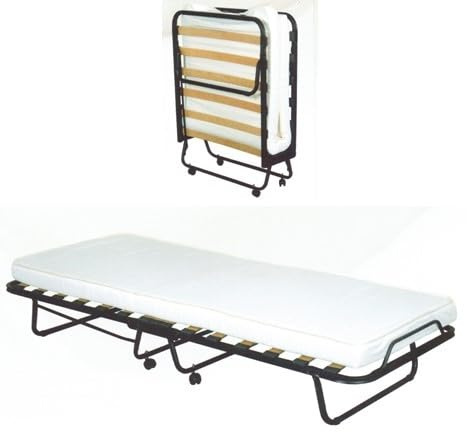La Nuit Notti da Favola Brandina Letto Pieghevole con Materasso Ortopedico e Rete a Doghe con Ruote 80x200 cm