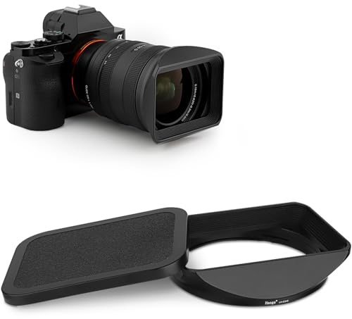 Haoge LH-E245 Gegenlichtblende aus Metall für Sony FE 24–50 mm F2.8 G Objektivbajonettschirm mit Kappe auf Sony A7CR a7cii A7R4