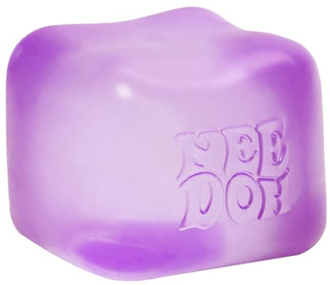 Schylling NeeDoh Nice Cube -Sensory Squeeze Toy with Super Solid Squish - 2.25 Cube (Purple)