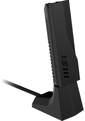 MSI BE6500 WiFi 7 USB Adapter - WLAN up to 2880 Mbps (6GHz, 5GHz, 2.4GHz Wireless), USB 3.2 Gen 1, MU-MIMO, 2X High-Gain Tri-Band Antennas, Beamforming, WPA3 - Cradle Included