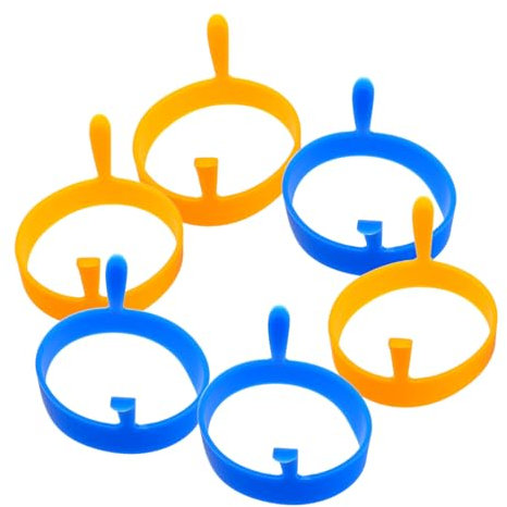 COLLBATH 6pezzi Stampi Per Uova in Silicone Anelli Per Cottura Delle Uova Stampi Antiaderenti Per Pancake e Muffin Anelli Per Colazione Facilitano La Cottura Uniforme Pulizia Semplice