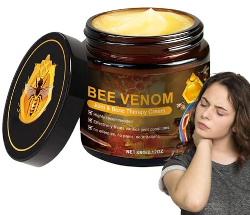 Crema de Huesos y Articulaciones con Veneno de Abeja, 60g Gel de Alta Resistencia para el Cuidado de las Articulaciones, Pomada Curativa para Aliviar el Dolor de la Artritiis, Bálsemo Antiinflamatorio