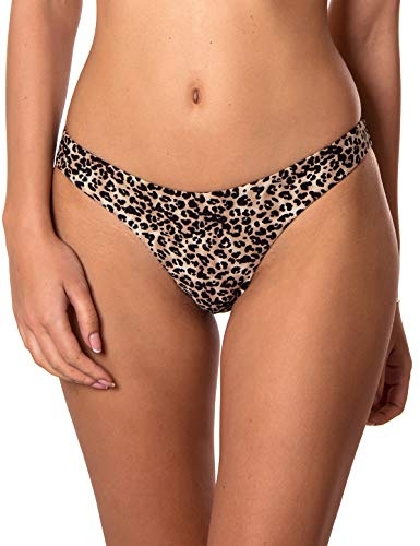 Ocean Blues Bikini sexy da donna con taglio brasiliano, motivo leopardato, S