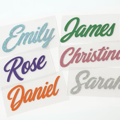 Personalised Name Iron-On Transfer | Custom HTV Retro Script Vinyl Decal for T-Shirts, Tote Bags, Hen Tees, Baby Grows & More