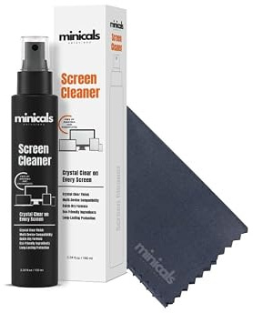 Screen Cleaner Spray with Microfiber Cloth, Laptop Cleaner, TV Screen Cleaner, Electronic & Lens Cleaner Spray, Versatile for Phones, Cameras, Computers, 3.38 fl oz