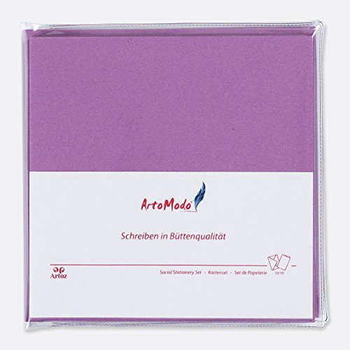 ARTOZ Set quadratisch Farbe: Violett-Holunder 10x Klappkarten 10x Briefumschläge Serie 1001 im Set ArtoModo Format: 160 x 160 mm