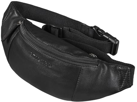STILORD 'Shawn' Leder Gürteltasche groß Vintage - Hochwertige Echtleder Bauchtasche für Männer & Frauen Festivaltasche Hüfttasche Brust-Tasche für Herren und Damen, Farbe:schwarz