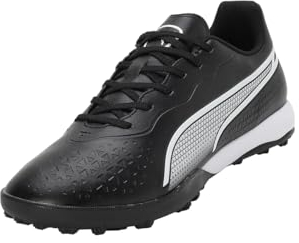 PUMA Unisex King Match Tt Soccer Shoe, Black White, 42.5 EU