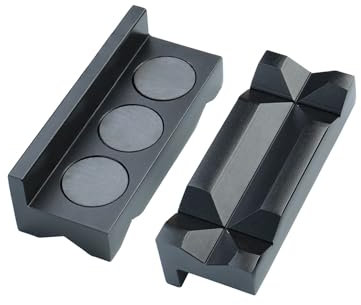 4 Vise Jaw Pads Magnetic Aluminum Vise Jaw Caps Reversible Pipe Vise An Fitting Vice Jaw Covers Professional Multipurpose Vise Protection Inserts (Black)