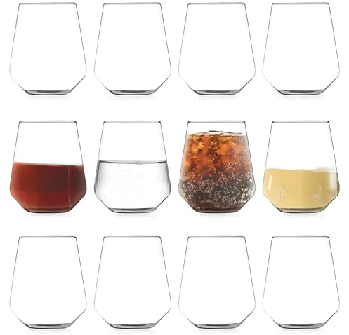 TUNDRA - Lot de 12 Verres à eau 40 CL en CRISTALLIN Sans Plomb | Collection HARMONY | Verre a Eau Hautement Transparent, Brillant et Résistant, Verres pour l'eau, le vin, la bière, le thé