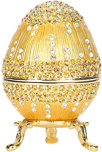 Faberge äggformad Prydnadslåda, Gångjärnsförsedda Smyckesringhållare Samlarlådor, Klassiska Prydnader Hantverk För Heminredning
