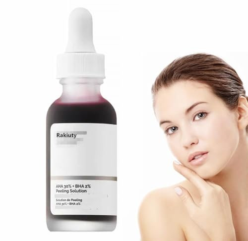 AHA 30% + BHA 2% Peeling Solution,Gesichtsserum,Peeling-Lösung,Gesicht Exfoliant,Schönheitsfehlern Reduziert Gegen Pickel & Mitesser, Große Poren