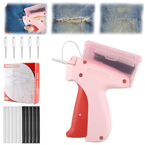 Etikettierpistole Heftpistole Etikettiermaschine Schnelles Fixiergerät für Kleidung mit 5 Ersatznadel 1000 Heftfäden,Mikro-Stichpistole Stichsäumpistole für Kleidung,Quick Clothing Fixer