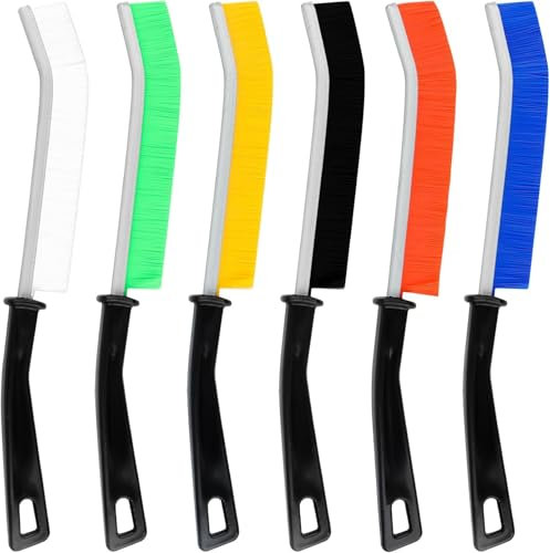 Lot de 6 brosses de nettoyage des crevasses - Brosse de nettoyage des joints - Brosse de nettoyage avec poignée - Brosse de nettoyage pour rail de fenêtre - Pour douche, sol, salle de bain et cuisine