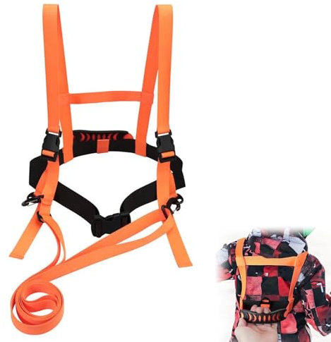 Tokaneit Kinderski Sicherheitsgurt,Ski und Snowboard Gurt für Kinder,Verstellbarer Ski Sicherheitsgurt,Kindersicherungsgurt,Wiederverwendbarer Sicherheitsgurt für Skitraining,Skizubehör Orange