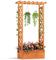 RELAX4LIFE Pflanzkasten mit Rankgitter & Dachregal, Blumenkasten mit Gartenspalier für Kletterpflanzen & Korbpflanzen, Rankkasten Holz, Blumenbeet für Balkon Terrasse Garten (Orange, 78 x 36 x 152 cm)