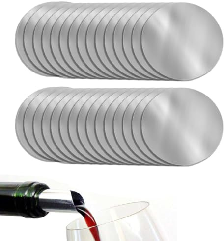 KEQAR 30 piezas Vertedor Reutilizables, Antigoteo, fácil de usar, PET apto para alimentos, protección contra manchas, Botellas, Restaurantes, Bares, uso en casa (Plata)