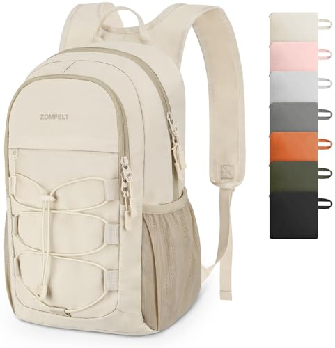 ZOMFELT Small Hiking Backpack, 15L Lightweight Small Rucksack, Backpacks for Women Men, Foldable Backpack, Packable Berghaus Backpack for Hiking, Cycling, Walking, Travel, Beige