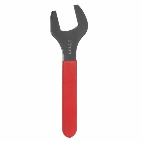 HARFINGTON Single Open End Wrench 35mm Metric 15 Degree Offset Angle U-Shaped Open Ended Spanner Small Flat Head Blackening Wrench with Red Shank for Automotive Repair Furniture Assembly