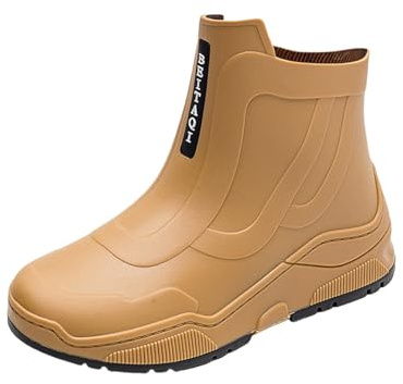 Botas de goma para hombre, botas de lluvia de moda de media altura, zapatos de jardín cómodos, suela gruesa, zapatos de goma impermeables, antideslizantes, adecuados para días lluviosos, viajes, pesca