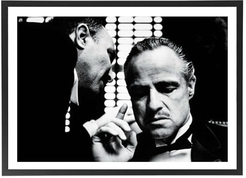 Générique Tableau film Le Parrain affiche noir et blanc 70 x 50 cm cadre inclus