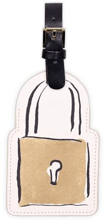 Kate Spade New York Cute Luggage Tag for Women, Durable Vegan Leather Suitcase Tag, Unique Luggage Identifier, Let's Wander