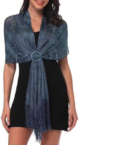 MUNSKT Châles métalliques étincelants avec boucle pour soirée, accessoires élégants pour robes de mariage, châles et écharpes parfaits pour robes de soirée, Taille unique