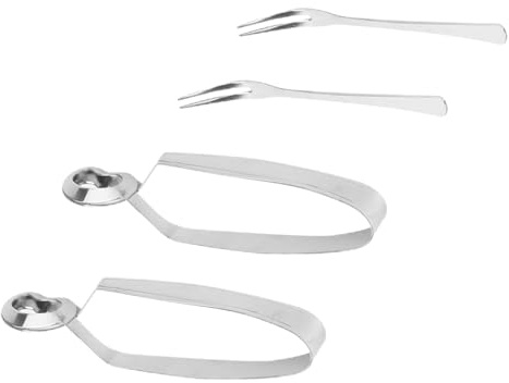 HOMOCONO Juego 4 Piezas de Pinzas y Tenedores para Servir Caracoles y Mariscos en Acero Inoxidable, para Uso en Reuniones Familiares y Eventos