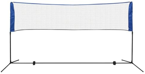 Badmintonnätset med fjäderbollar, höjdjusterbart fristående nät, bärbar stålram med stolpar för tennis, volleyboll, utomhus, trädgård, fritid, camping, familj