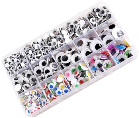 Sosoport 750 Pezzi Occhi Mobili Autoadesivi per Lavoretti Fai da Te in Plastica Effetto Visivo Vivace per Decorazioni e Progetti Artistici 6-18mm