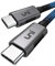 uni USB-C Ladekabel 100W PD, 3m USB C auf USB C Geflochtenes Nylonkabel [5A], für iPhone 15/15 Plus/15 Pro, iPad Pro M4/ M2, Macbook Air/Pro, Surface Go/Pro, Galaxy S23 S22 S21, Mate 20/10, P20 usw.