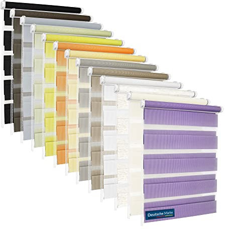 TEXMAXX - Estor enrollable sin perforación - 55 x 100 cm en lino/Estores para día y noche sin perforación/persiana interior para ventana - Accesorios incluidos