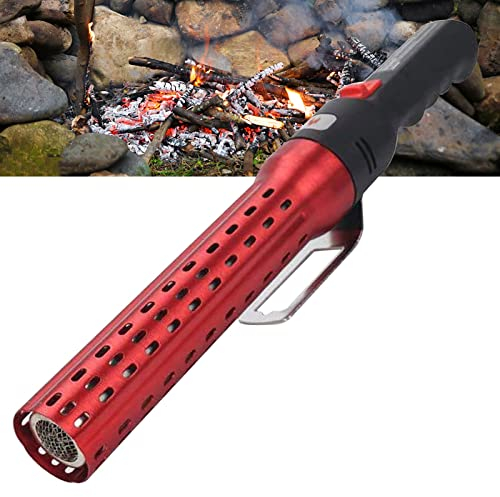 Encendedor Barbacoa, Encendedor Barbacoas de Carbon Electrico para Chimenea Cámping BBQ Horno para Pizzas, Enciende Rápidamente en 60s, 2000W, Máximo: 650 ℃ (Color:Red)
