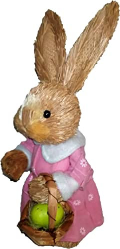 Conejo de paja / Figura decorativa / Conejo / Figura de Pascua / Conejo de Pascua - Primavera / Paja / Conejo de heno / Altura aprox. 23 cm