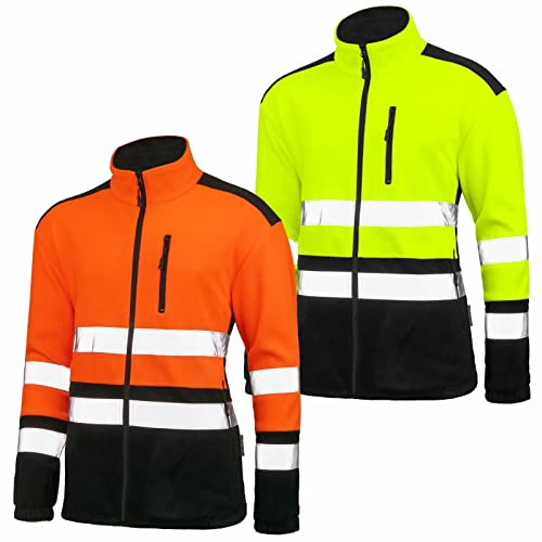 Chaqueta de protección de advertencia de forro polar, chaqueta de seguridad, chaqueta de trabajo, jersey tallas M – XXXL, naranja, XXL