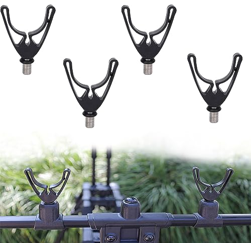 Yqhugbc 4 Stücke Angelrutenauflagen Rutenauflage Rutenauflagen Angelrutenauflagen aus Kunststoff Zubehör Rutenhalter Verstellbare Rutenauflagen Passend für alle Rutenhalter, Rod Pods und Ruten